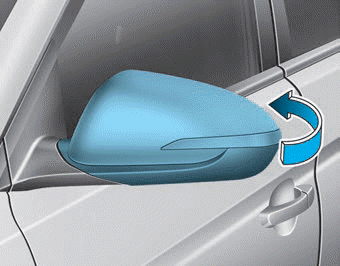 Hyundai Elantra. Adjusting the side view mirrors