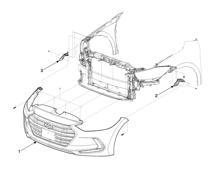 Hyundai Elantra - Components and Components Location - Front Bumper