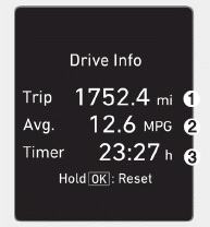 Hyundai Elantra. Drive Info display