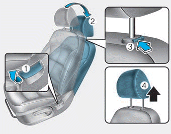 Hyundai Elantra. Front seat head restraints