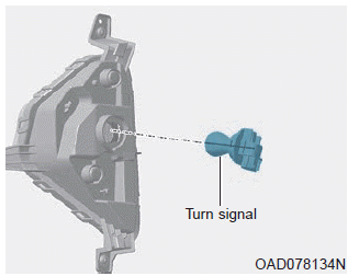 Hyundai Elantra. Headlamp, Parking Lamp, Turn Signal Lamp and Side Marker