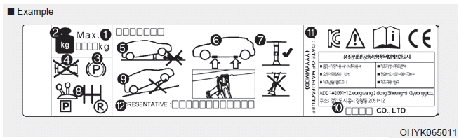 Hyundai Elantra. Jack label