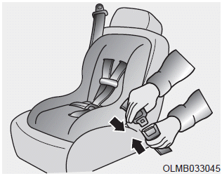 Hyundai Elantra. Securing a child restraint with lap/shoulder belt